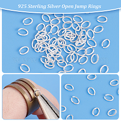 70 個 925 スターリングシルバーオープン丸カン  鋸で切った楕円形  銀  21ゲージ  5x3.5x0.7mm  内径：2.5x3.7mm  約250個/10g&nbsp;STER-PH0001-85