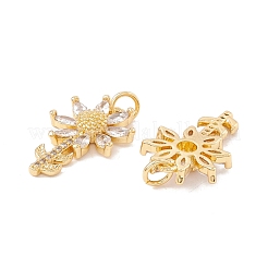 Brass Micro Pave Clear Cubic Zirconia Pendants&nbsp;KK-G415-42G