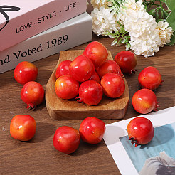 プラスチックシミュレーションザクロ  模造果物  ショーケース＆写真小道具用  レッド  34.5~36x29~30x30~31mm  20個/袋&nbsp;AJEW-WH0270-049