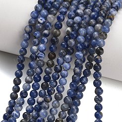 Natural South Africa Sodalite Beads Strands&nbsp;G-S259-35-4mm