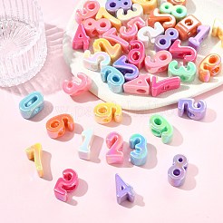 50個 10スタイル 不透明UVメッキアクリルビーズ  虹色の  数0~9  ミックスカラー  21~24x12~14x10.5~12mm  穴：6mm  5個/スタイル&nbsp;PACR-CJ0001-49