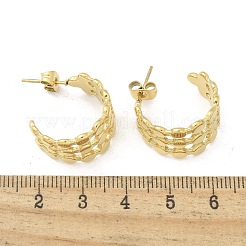 Ion Plating(IP) 304 Stainless Steel C-Shaped Stud Earrings for Women&nbsp;EJEW-A119-15G