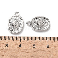 ラックメッキ合金ペンダント  ラインストーン付き  太陽のチャーム  プラチナ  18x12x3.5mm  穴：1.8mm&nbsp;FIND-M038-04P