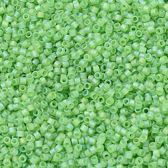 MIYUKIデリカビーズ  シリンダー  日本製シードビーズ  11/0  （db1281)マット透明ライムab  1.3x1.6mm  穴：0.8mm  約10000個/袋  50 G /袋&nbsp;SEED-X0054-DB1281