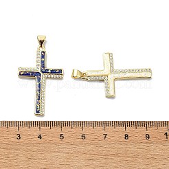 真鍮マイクロパヴェクリアキュービックジルコニアペンダント  カドミウムフリー＆鉛フリー  合成オパール付き  クロス  18KGP本金メッキ  34.5x21.5x3mm  穴：4x3.5mm&nbsp;KK-A221-23G