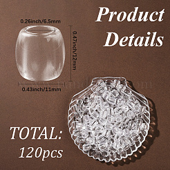 不透明樹脂ビーズ120個。  大穴ビーズ  コラム  ホワイト  12x11mm  穴：6.5mm&nbsp;FIND-SC0019-26C