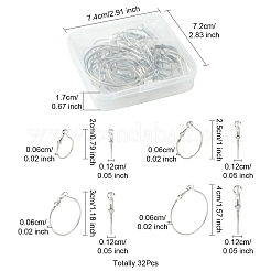 32Pcs 4 Styles Iron Huggie Hoop Earring Findings&nbsp;IFIN-FS0001-49B