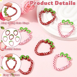 6Pcs 2 Colors Alloy Spring Gate Rings&nbsp;FIND-YW0013-18