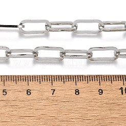 変色しないユニセックス304ステンレススチールペーパークリップチェーンネックレス  トグル留め金付き  ステンレス鋼色  17.71インチ（45cm）&nbsp;NJEW-H215-02P