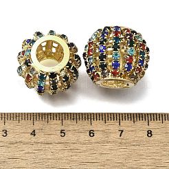 ラインストーン·ブラスビーズ  鉛フリー＆カドミウムフリー  ラックめっき  ラウンド  ゴールドカラー  19.5x22.5mm  穴：9mm&nbsp;KK-D295-08G-01