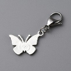 Butterfly Alloy Enamel Pendant Decoration&nbsp;LS-HJEW-WH0042-73E