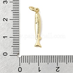 真鍮チャーム  魚のチャーム  丸カン付き  ラックめっき  長持ちメッキ  鉛フリー＆カドミウムフリー  18KGP本金メッキ  21.5x3.5x3.5mm  穴：3.5mm&nbsp;KK-L262-24G