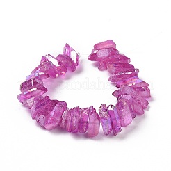 天然水晶ポイントビーズ連売り  染め  ナゲット  15~30x4~8x4~7mm  穴：1mm  8インチ&nbsp;G-K181-B24