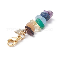 7 Chakra Natural Mixed Gemstone Chip Pendant Decorations&nbsp;HJEW-JM01024