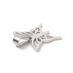 変色しない304ステンレススチールペンダント  蝶  ステンレス鋼色  16x18x1mm  穴：7x3.5mm&nbsp;STAS-I135-32P-01