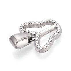 303ステンレススチールペンダント  蝶のチャーム  ステンレス鋼色  12.5x13.5x1.5mm  穴：6.5x2.5mm&nbsp;STAS-Q110-14P