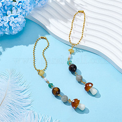 2Pcs Alloy Sun & Glass Pendant Decorations&nbsp;AJEW-ME0001-52A