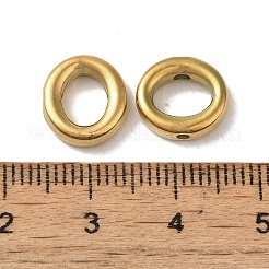 イオンプレーティング（IP）304ステンレスビーズ  オーバル  ゴールドカラー  11x10x3mm  穴：1.2mm&nbsp;STAS-K285-33G