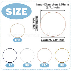 5色の鉄製リング5個  DIYクラフト製作用品  ミックスカラー  151x3mm  内径：145mm  1pc /カラー&nbsp;FIND-TA0011-10