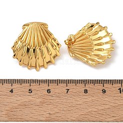 304ステンレススチールスタッドピアス  シェル形状  ゴールドカラー  27x28mm&nbsp;SA-CBA46AF-06G-01