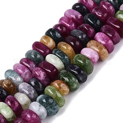 染色された天然水晶ビーズ連売り  ナゲット  ヒシビーズ  ミックスカラー  6~13x6~13x3~6mm  穴：1~1.2mm  約80~86個/連  14.37~15.75インチ（36.5~40cm）&nbsp;G-N359-16A-01