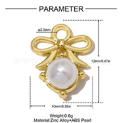 Zinc Alloy & ABS Plastic Imitation Pearl Charms&nbsp;AL-OY001-22G
