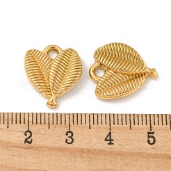 イオンプレーティング（IP）304ステンレスペンダント  リーフチャーム  18KGP本金メッキ  17.5x15x3.5mm  穴：2.1mm&nbsp;STAS-N103-141G