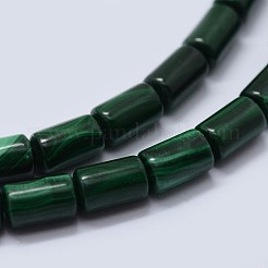 天然石マラカイトビーズ連売り  コラム  10x6mm  穴：0.8mm  約41個/連  15.5インチ（39.5cm）&nbsp;G-F571-23