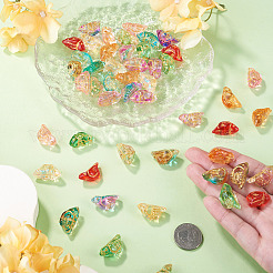 50Pcs 10 Colors Baking Paint and Golden Metal Enlaced Glass Beads&nbsp;DGLA-TA0001-64