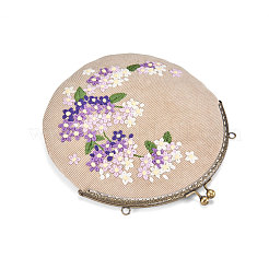 コーデュロイのレディースイブニングバッグ  刺繍ミルクの綿の花  合金の花の財布のフレームハンドル  合金ツイストカーブチェーン  ミスティローズ  210mm&nbsp;JBG008B-01