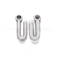 合金のチベット風チャーム  カドミウムフリー＆鉛フリー  U字  U：16x7x2mm  穴：2mm&nbsp;X-TIBE-S108-108U-AS-RS