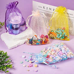 110Pcs 11 Colors Organza Bags Jewellery Storage Pouches Wedding Favour Party Mesh Drawstring Gift&nbsp;OP-TA0001-05