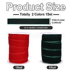 25 Yards 2 Colors Christmas Single Face Velvet Ribbon&nbsp;OCOR-YS0001-10