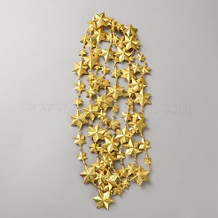 プラスチックビーズチェーン  衣服用リボン 衣類アクセサリー  スター  ゴールド  14.5~28x16~32x4.5~10mm  2.6m / pc&nbsp;DIY-WH20013-72