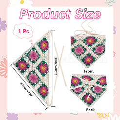 Flower Pattern Acrylic Fibers Knitted Triangle Headscarf&nbsp;AJEW-WH20001-82A