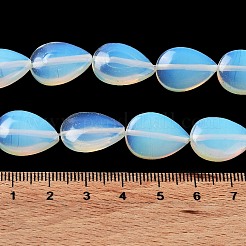 オパールビーズ連売り  フラットティアドロップ  17.5~18x13x6mm  穴：1.2mm  約22個/連  15.24インチ（38.7cm）&nbsp;G-L242-37