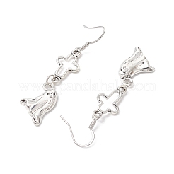 合金ペンダントイヤリング  真鍮のピアスフック  ゴースト  ハロウィン用  プラチナ  58x14mm&nbsp;EJEW-JE05978