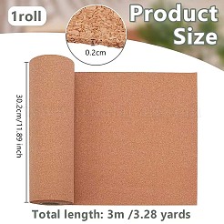 コルク断熱シート 1m 3ロール  コースター用  壁飾り  パーティーとDIYのクラフト用品  長方形  ペルー  302x2mm&nbsp;AJEW-OC0014-34B