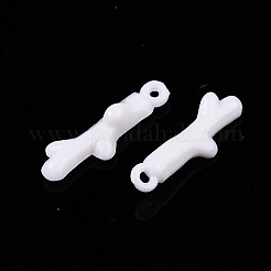 オペークアクリルパーツ  ブランチ  ホワイト  20x6.5x4mm  穴：0.9~1.2mm  約1150個/500g&nbsp;OACR-N137-53