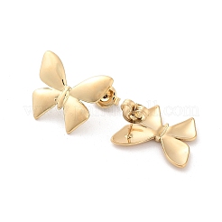 304ステンレススチールスタッドピアス  蝶  14KGP本金メッキ  16.5x19.5mm&nbsp;EJEW-H115-11G