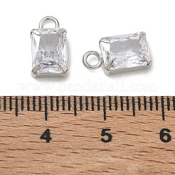 Brass Micro Pave Clear Cubic Zirconia Charms&nbsp;CU-CBAD360-11P-02