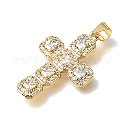 Brass Micro Pave Clear Cubic Zirconia Pendants&nbsp;CU-CBA9883-05A-G