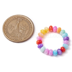 Rondelle Dyed Natural Freshwater Shell Beaded Stretch Rings for Women&nbsp;RJEW-JR00741