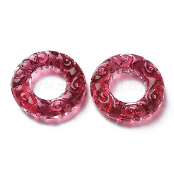 Transparent Handmade Bumpy Lampwork Linking Rings&nbsp;LAMP-T017-12D