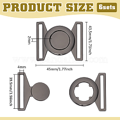 6 Sets Zinc Alloy Side Release Buckles&nbsp;FIND-BC0019-63B