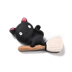 Cat with Besom Opaque Resin Cabochons&nbsp;RESI-F031-03