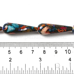 天然石ハウライトビーズ連売り  染め  ティアドロップ  カラフル  30x10mm  穴：1mm  約13個/連  15.35''（39センチメートル）&nbsp;G-Q181-D01-01
