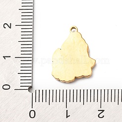 クリスマス 304 ステンレススチール エナメルペンダント  金粉入り  イオンプレーティング（ip）  カドミウムフリー＆ニッケルフリー＆鉛フリー  雪だるま  16.5x13.5x2.5mm  穴：1.4mm&nbsp;STAS-B112-02G-03