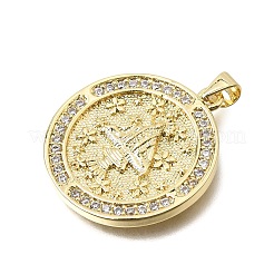 Brass Micro Pave Clear Cubic Zirconia Pendants&nbsp;CU-CBAE7DF-09G-02