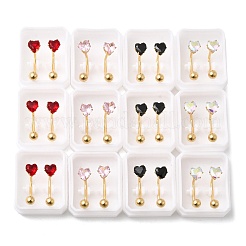 304 Stainless Steel Heart Stud Earrings&nbsp;EJEW-F396-04B-G